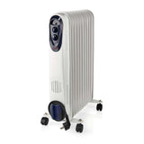 Nedis HTOI30WT11 Mobiele Olieradiator 1000 1500 2500 W 11 Vinnen Instelbare Thermostaat 3 Warmte Standen Omvalpreventie Wit