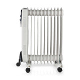 Nedis HTOI30WT11 Mobiele Olieradiator 1000 1500 2500 W 11 Vinnen Instelbare Thermostaat 3 Warmte Standen Omvalpreventie Wit