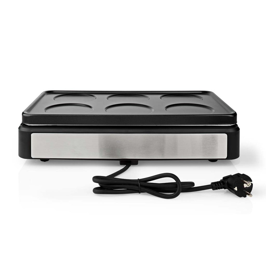 Nedis FCRA310FBK6 Party Wokset Grill 6 Personen Spatel Temperatuurinstelling Anti-aanbak Laag Rechthoek