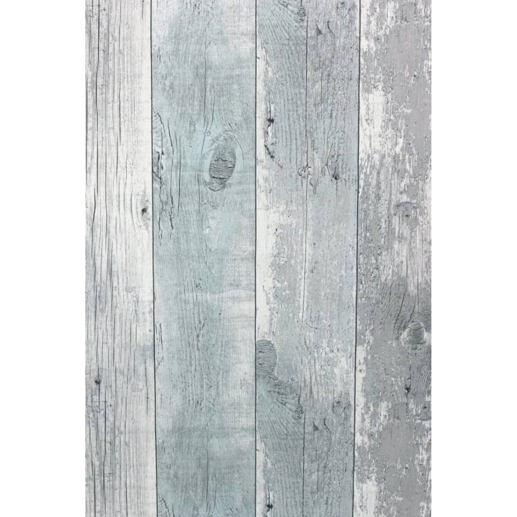 Noordwand Noordwand Behang Topchic Wooden Planks grijs en blauw