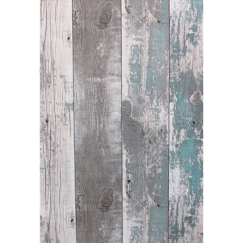 Noordwand noordwand behang topchic wooden planks donkergrijs en blauw