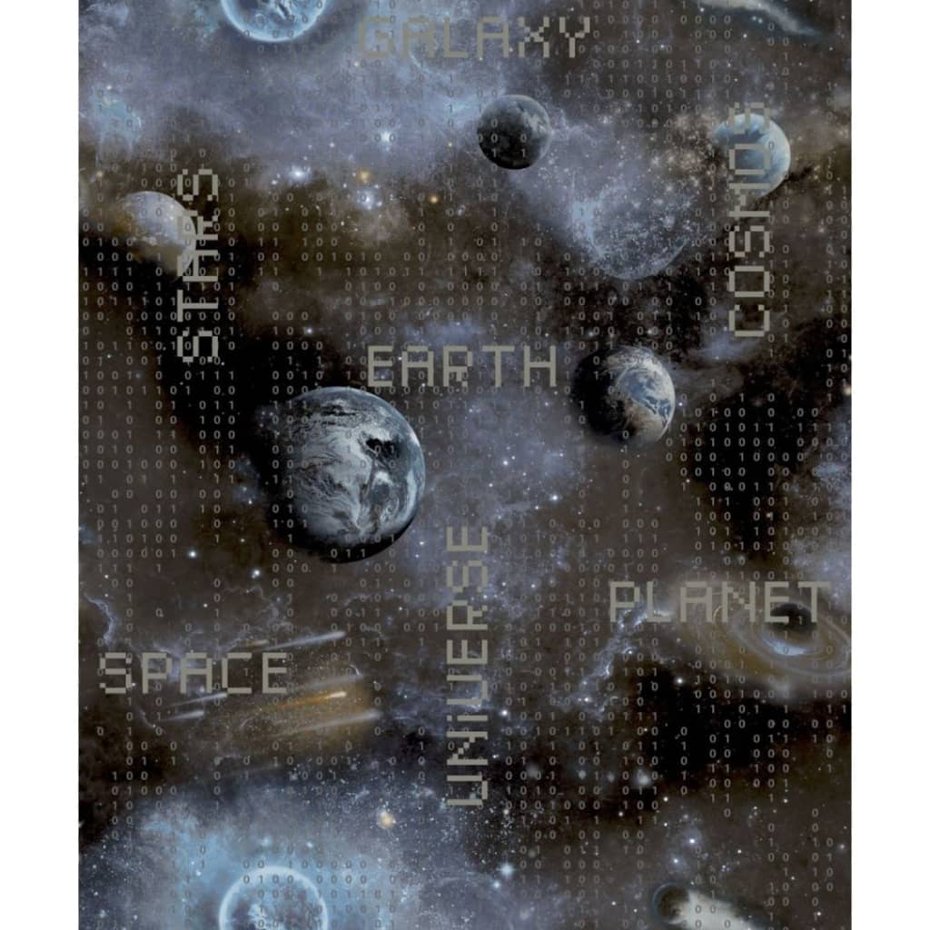 Noordwand noordwand behang good vibes galaxy planets and text blauw en zwart