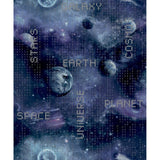 Noordwand Noordwand Behang Good Vibes Galaxy Planets and Text zwart en paars