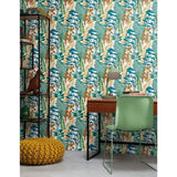 Noordwand behang good vibes big leaves blauw en groen