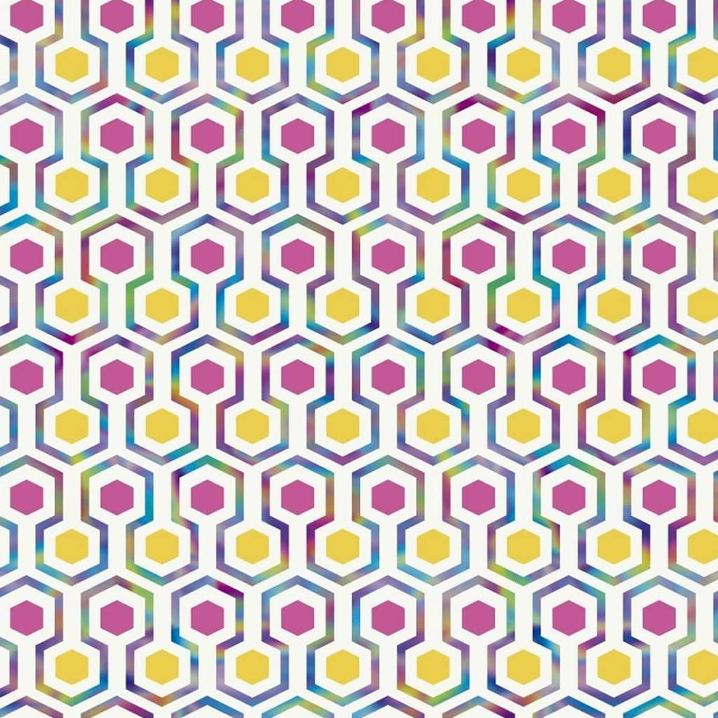 Noordwand noordwand behang good vibes hexagon pattern roze en geel