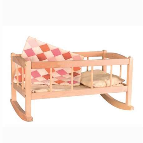 Houten wieg met dekentje. 50x30x27 cm 2+