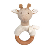Egmont knuffel rammelaar girafe leonie.