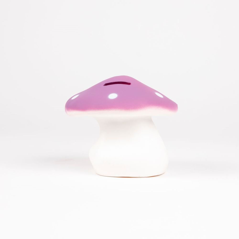 Egmont spaarpot paddenstoel lila. 11 cm.