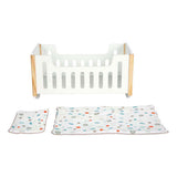 Small foot - houten poppenbed wit little button