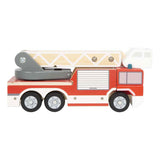 Small foot - houten brandweerwagen met roterende ladder