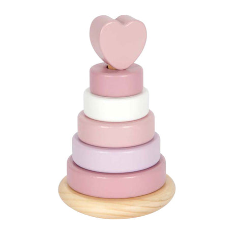 Small foot - houten stapeltoren roze - 7dlg.