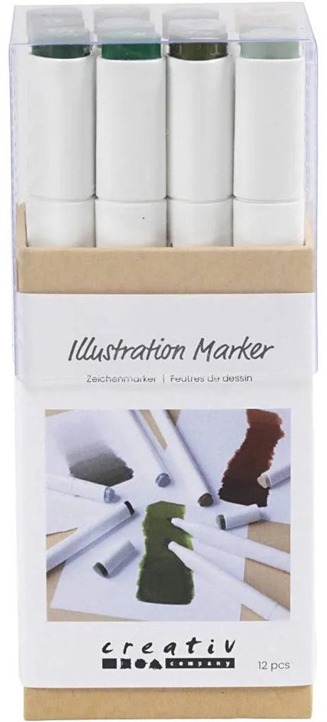 Creativ company tekenstift lijndikte 1+8mm natuurlijke kleuren - 12st.