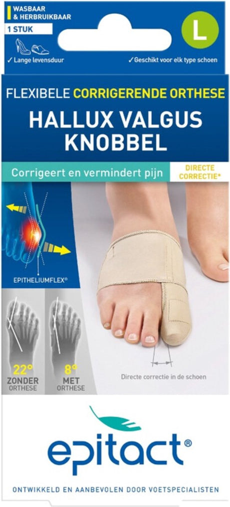Epitact hallux valgus corrigerende orthese - maat l(42 45) - voor overdag - tegen knobbelpijn - links en rechts - 1 stuk