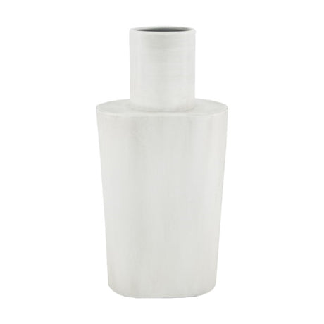 Naturel collections dijk natural collections vaas metaal 14x9x28,5cm wit grey-wash