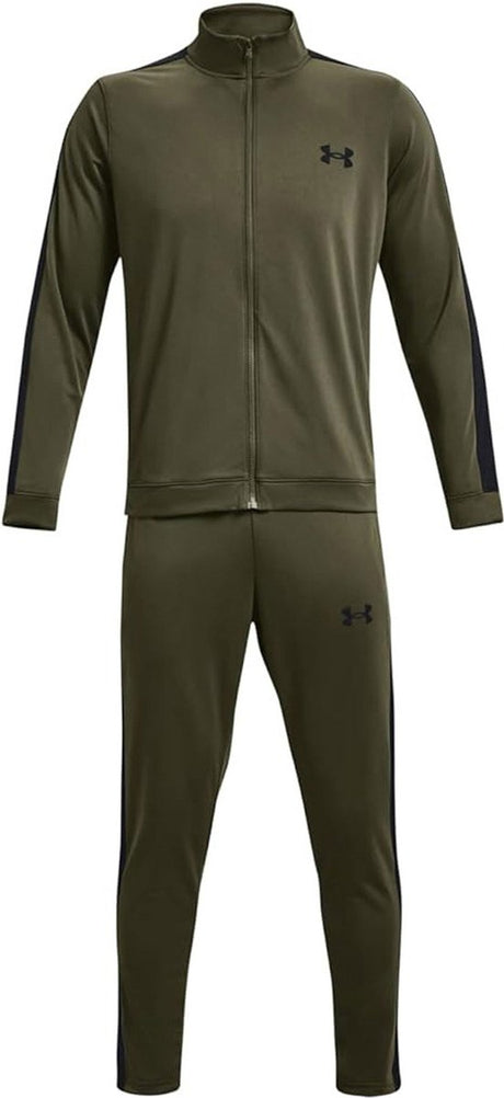 Under armour ua rival knit track suit-grn heren trainingspak - marine od groen - zwart