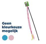 Hengel softy met veer en bel blauw roze