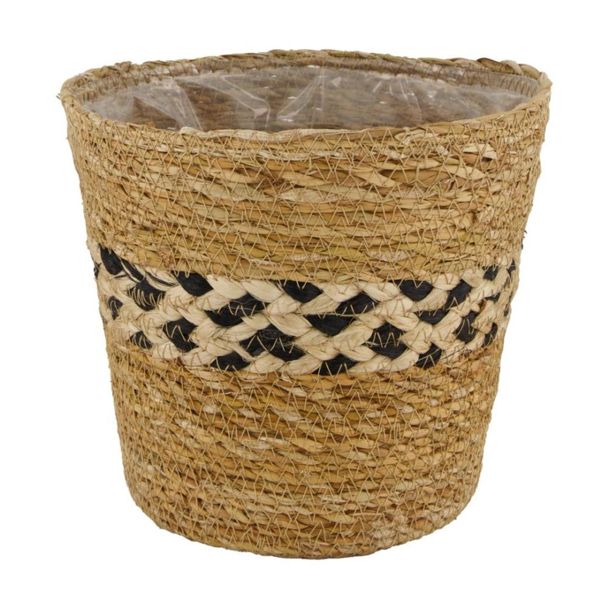 Dijk natural collections mand zeegras ø18x16cm naturel zwart
