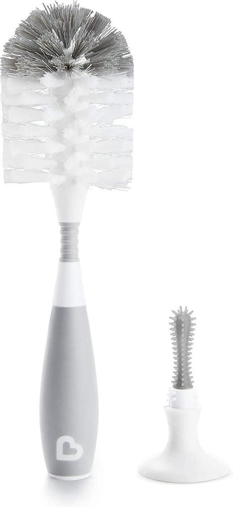 Munchkin flessenborstel - bristle - flessenborstel - schoonmaakborstel - met zuignap - fles en speen borstel - grijs