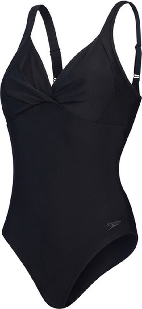 Speedo shaping cross knot 1 piece dames sportbadpak - zwart