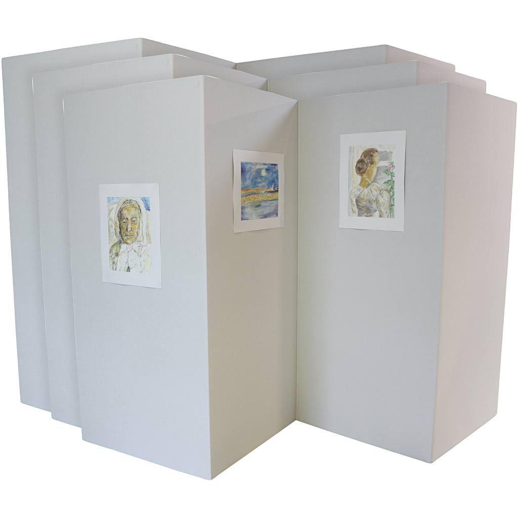 Presentatiewanden, h: 190 cm, b: 4x90 cm, dikte 4 mm, 3 stuk 1 doos