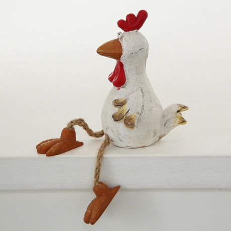 Boltze home boerderijdier met bungelbenen h20cm polyresin
