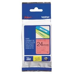 Etiketteertape brother tze451 zwart, rood 24mmx8m