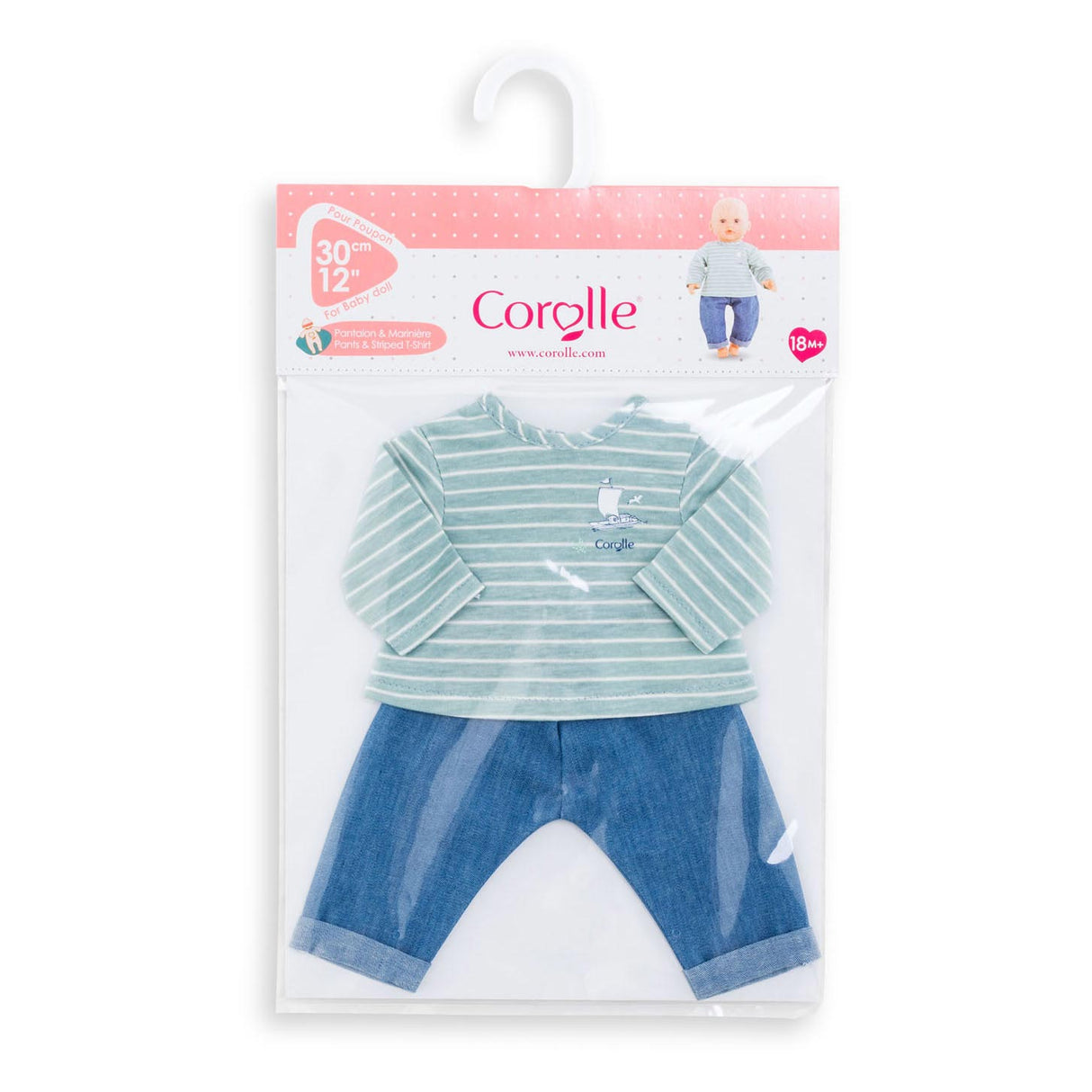 Corolle Mon Poupon Poppen Broek met Shirt, 30cm