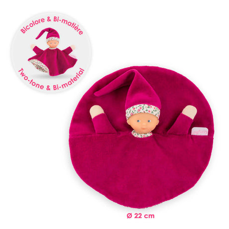Corolle knuffeldoek roze grenadine baby knuffelpopje 17cm zacht speelgoed.