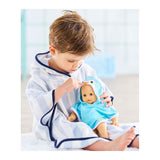 Corolle badcape pinguin voor babypop 30cm - poppenaccessoire.