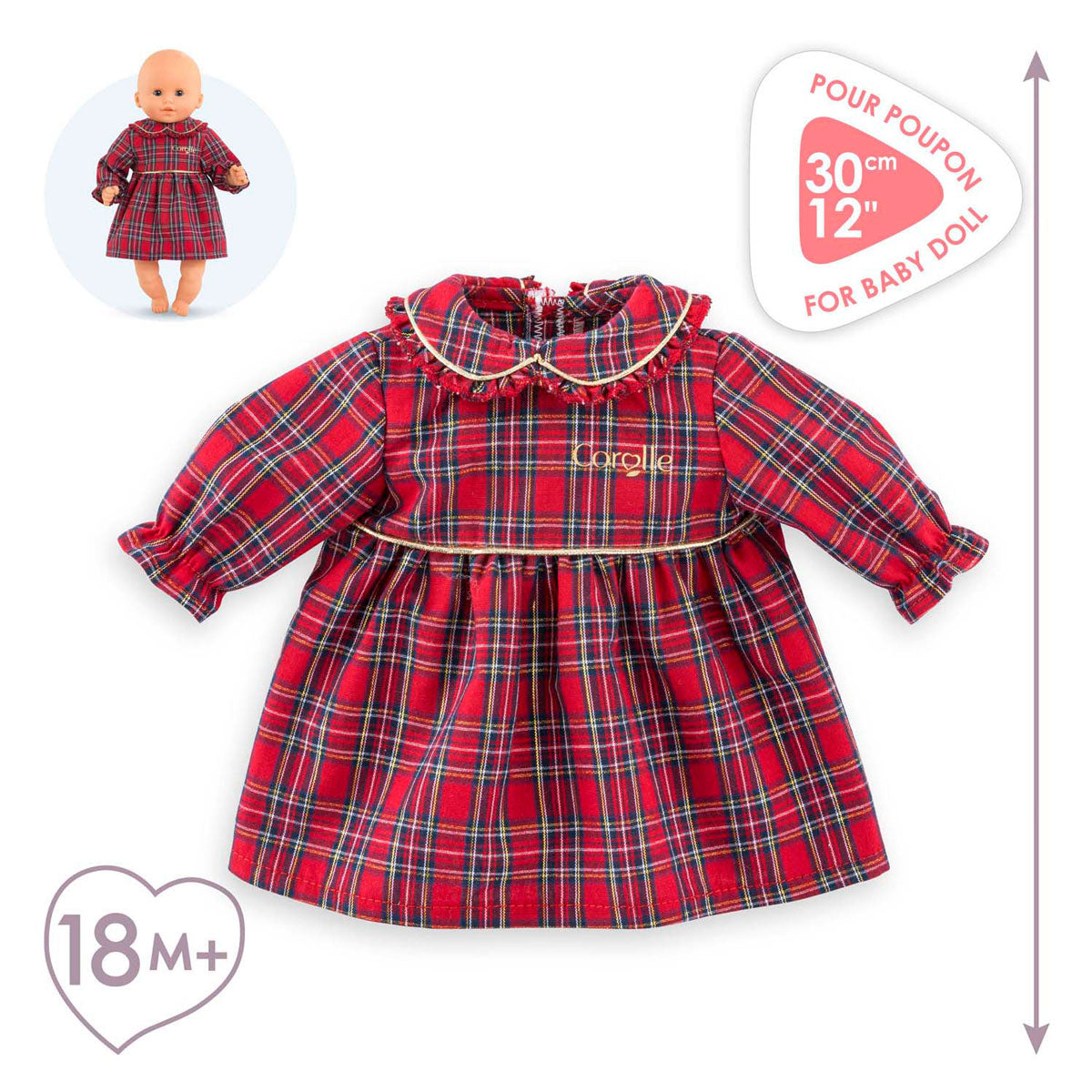 Corolle holidays jurk voor babypop, 30cm