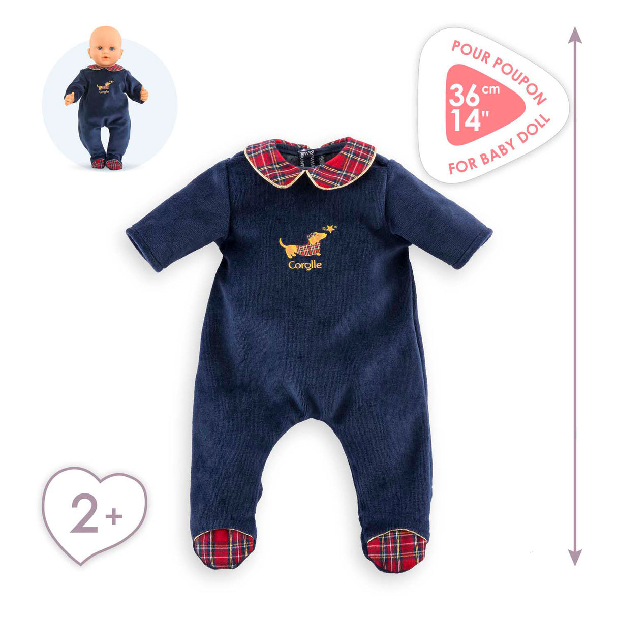 Corolle poppen pyjama holidays - poppenkleding 36cm - pyjama set.