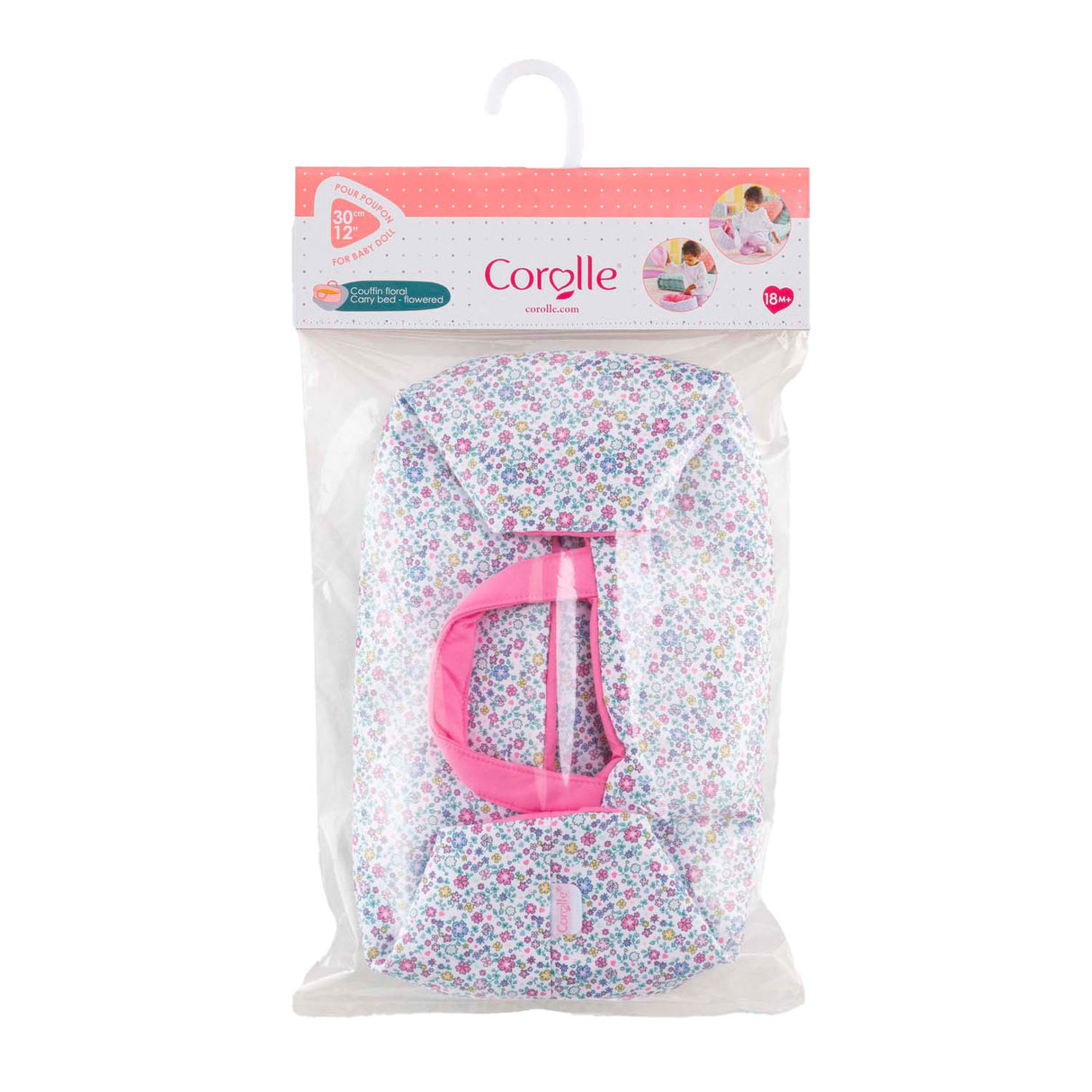 Corolle draagbed poppen bloemen - reiswieg voor babypoppen 30 cm.