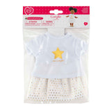 Corolle poppenkleding set topje en rok ivoor goud 36cm poppen.