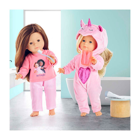 Corolle poppen pyjama roze 36cm - poppenkleding set.