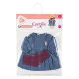 Corolle poppenkleding jeans jurk met sjaal voor 30cm pop denim.