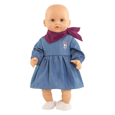 Corolle poppenkleding jeans jurk met sjaal voor 30cm pop denim.