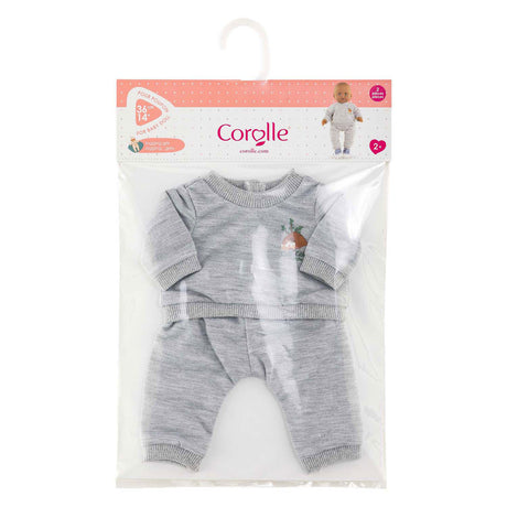 Corolle poppenkostuum joggingpak grijs 36cm - zachte poppenkleding. m
