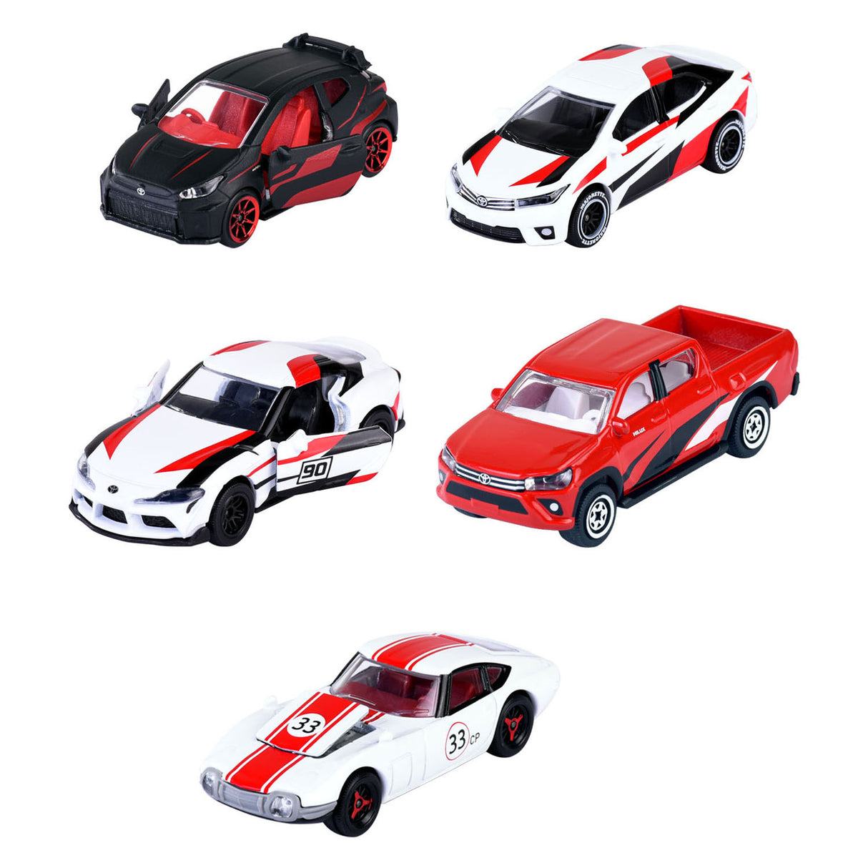 Majorette toyota die-cast racing auto's giftpack, 5st.