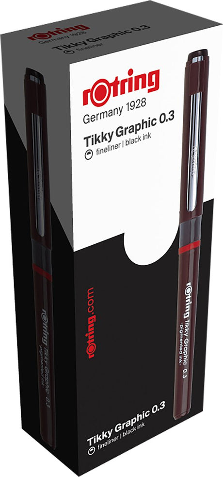 Rotring tikky graphic-fineliner | zwarte inkt | 0,3 mm | 12 stuks