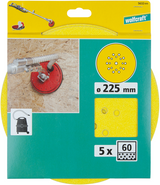 Wolfcraft hechtschuurschijven | korund | k60 | ø225mm | 5 stuks - 5632000