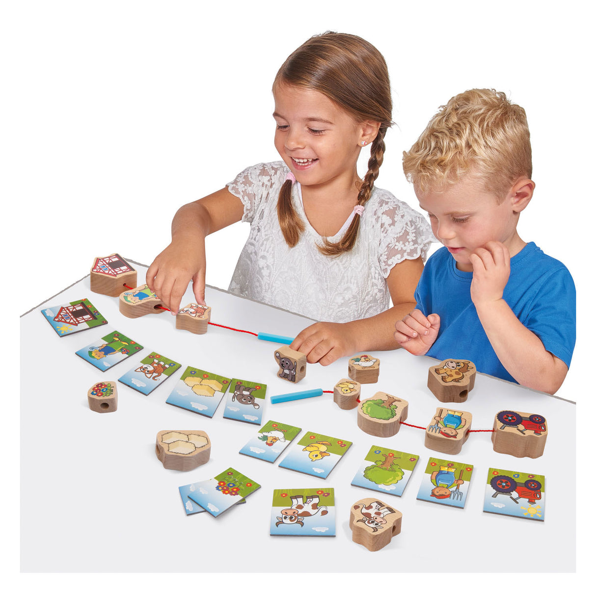 Janod houten rijgspel 13dlg.