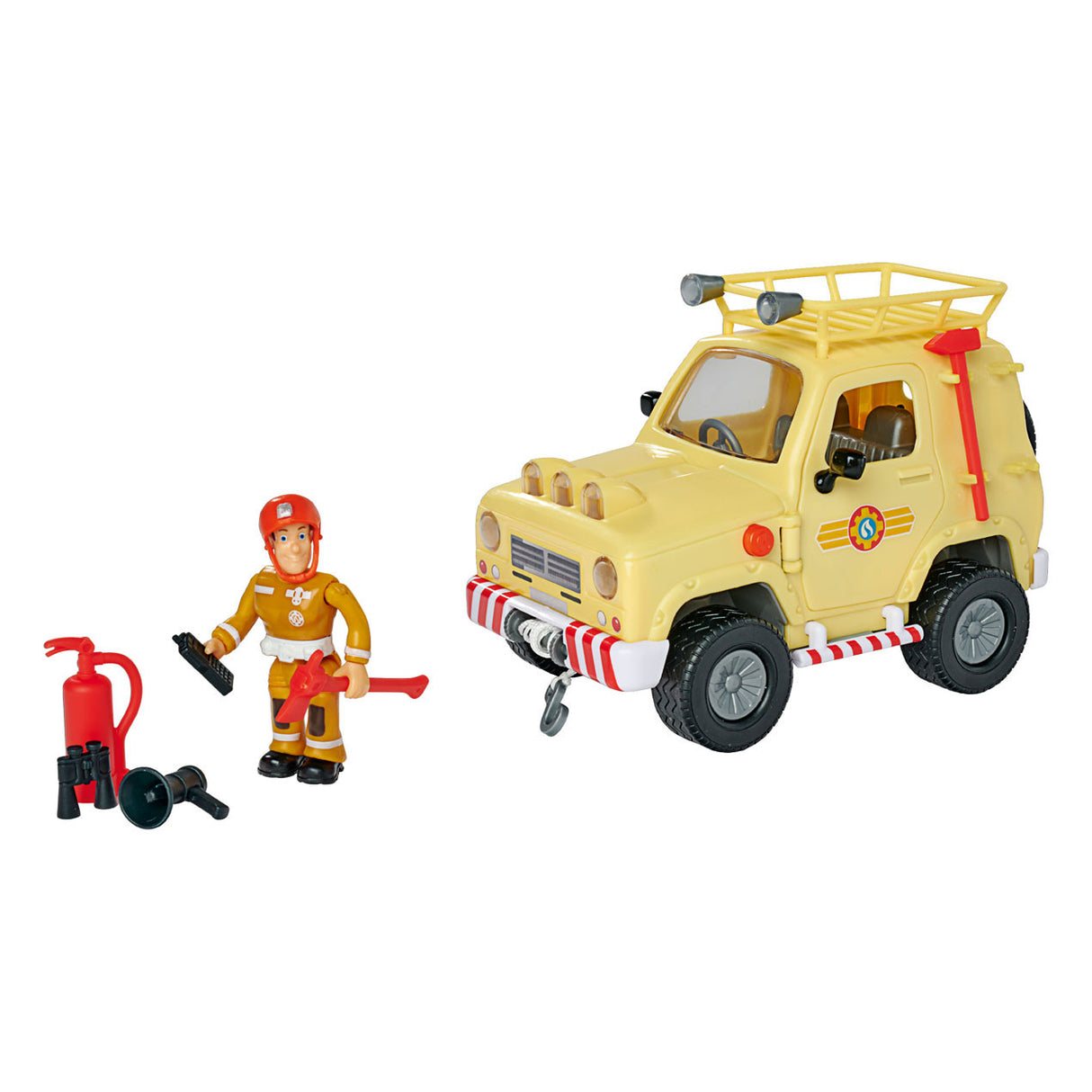 Simba brandweerman sam mountain 4x4 jeep met figuur