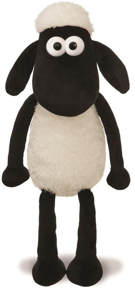 Aurora baranek shaun serie - knuffel baranek shaun - 30 cm - wit en zwart - zachte materiaal