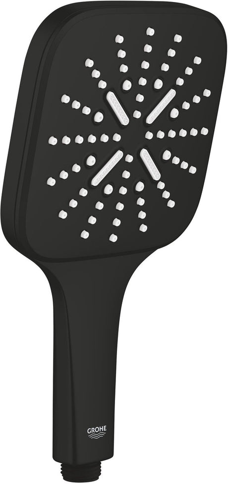 Grohe vitalio smartactive 130 cube handdouche - afgeronde vierkante douchekop van 130 mm - 3 straalsoorten - waterbesparend - mat zwart - geschikt voor alle standaard doucheslangen