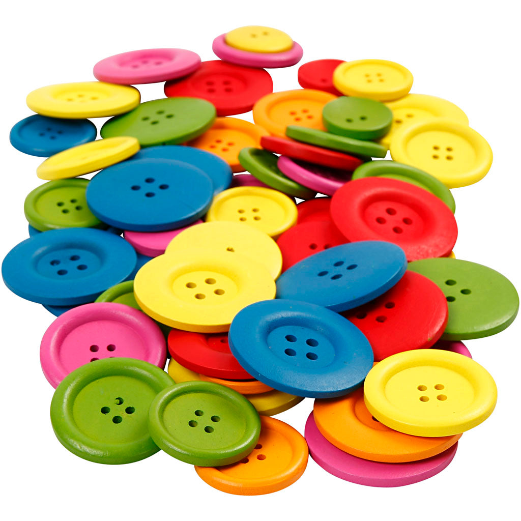 Creativ company https: www.cchobby.nl houten-knopen-d-25-40-mm-2-4-gaten-diverse-kleuren-144-stuk-1-doos