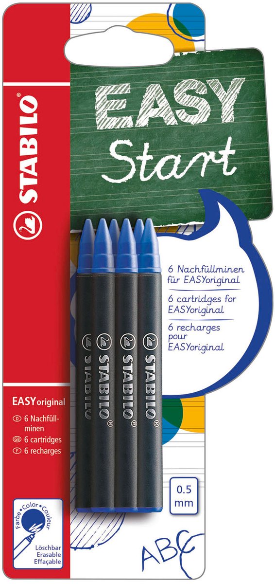 Stabilo easyoriginal navullingen medium blauw - 6st.