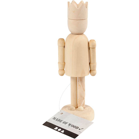 Creativ company houten figuur met kroon, 13cm