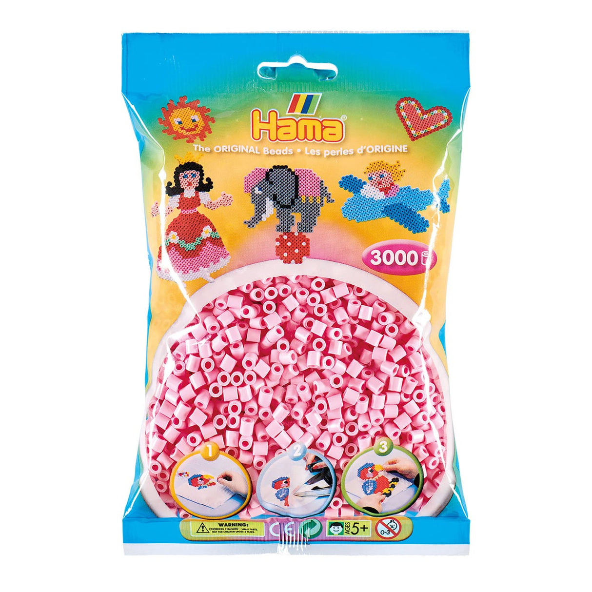 Hama String Beads Pastell rosa (95), 3000st.