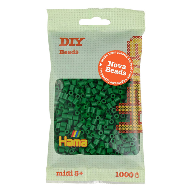 Hama midi nova strijkkralen - groen (010), 1000st.