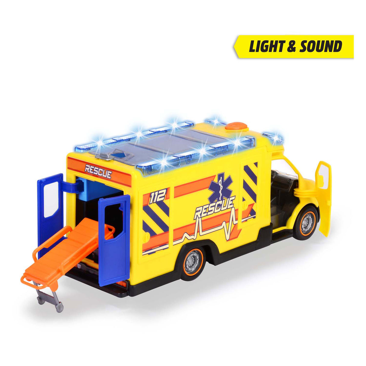 Dickie toys - mercedes benz sprinter rescue - ziekenwagen - ambulance - licht en geluid - vanaf 3 jaar
